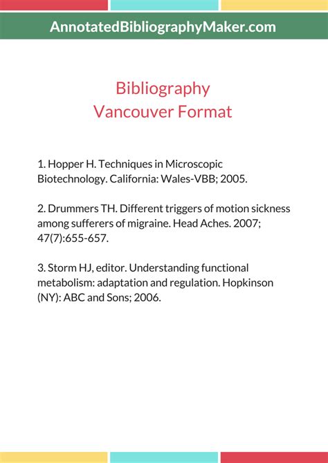 bibliografía online vancouver|Free Vancouver Citation & Bibliography Generator